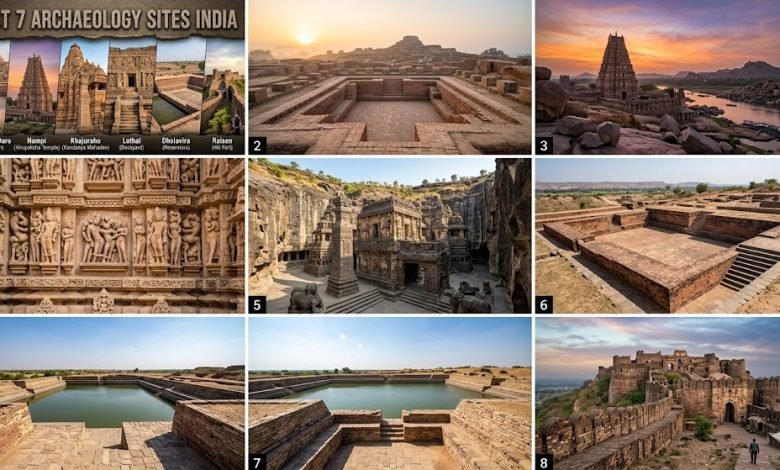 Mohenjo-Daro+Hampi+Khajuraho+Nandiham+Lothal+Dholavira+Raisen+'Best 7 India'